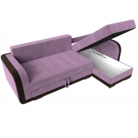 Угловой диван Марсель (микровельвет сиреневый коричневый) - Изображение 2